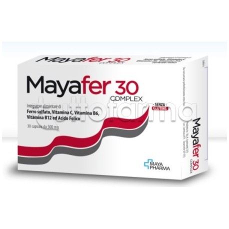 Mayafer 30 Complex Integratore di Ferro e Acido Folico 30 Capsule