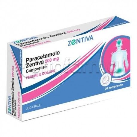 Paracetamolo Zentiva per Influenza e Raffreddore 20 Compresse 500 mg