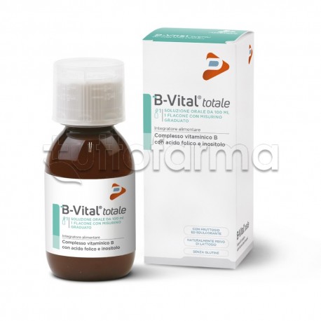 Flacone e Scatola B-Vital Totale Soluzione Integratore Vitaminico per Adulti e Bambini 100ml