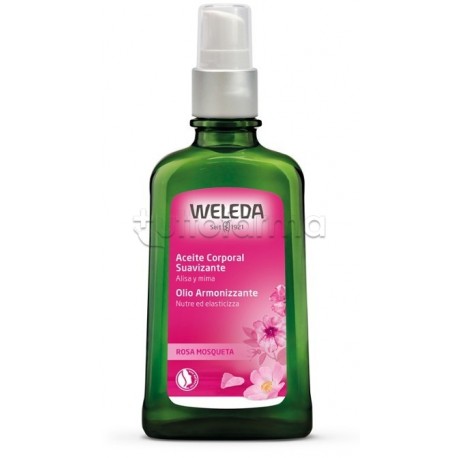 flacone di Weleda Olio Armonizzante Rosa Mosqueta 100ml flacone di Weleda Olio Armonizzante Rosa Mosqueta 100ml