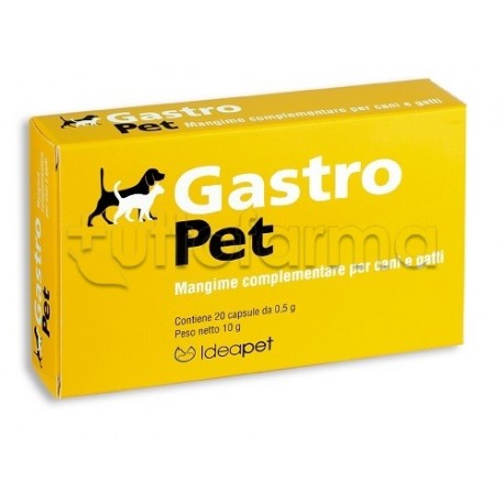 Gastro Pet Integratore Veterinario per Benessere Intestinale di Cani e Gatti 20 Capsule