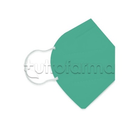 Mascherina Respiratoria Filtrante FFP2 Made in Italy Certificata CE  Colore Verde Smeraldo 1 Mascherina