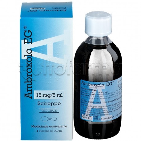 Ambroxolo EG Sciroppo Mucolitico per Tosse e Catarro Flacone 200 ml 15 mg/5 ml