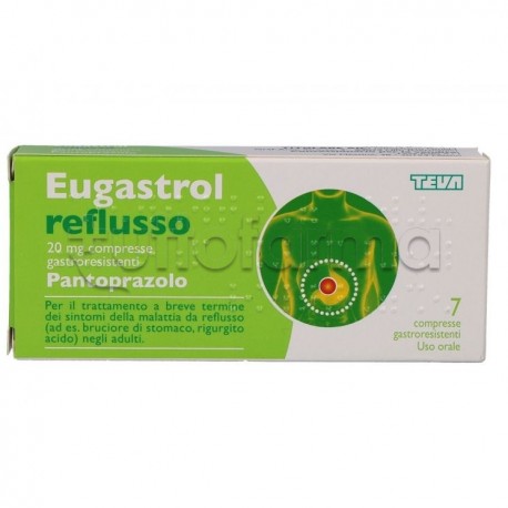 Eugastrol Reflusso 7 Compresse 20 Mg Gastroprotettore per Acidità di Stomaco e Reflusso