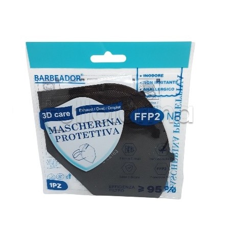 Mascherina Respiratoria Filtrante FFP2 Barbeador Colorata Nera Certificata CE 10 Mascherine