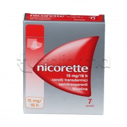 Nicorette 7 Cerotti Transdermici 15 mg/16 h Nicotina per Disassuefazione da Sigarette