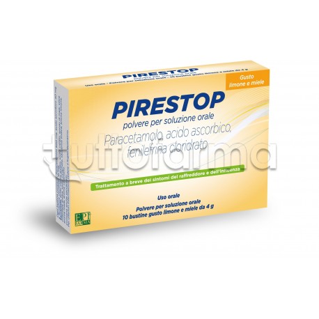 Pirestop 10 Bustine 4gr per Influenza e Raffreddore