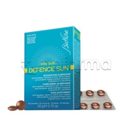 Bionike Defence Sun Integratore BetaCarotene Vitamine Licopene Antiossidante Antiustione 30 Compresse Bionike Defence Sun Integratore BetaCarotene Vitamine Licopene Antiossidante Antiustione 30 Compresse