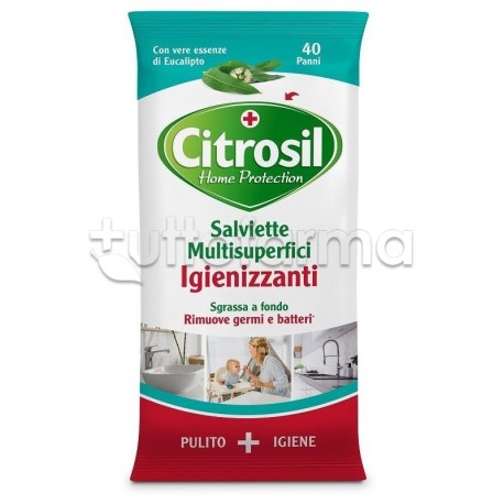 Citrosil Home Protection Salviette Igienizzanti Multisuperfici Aroma Eucalipto 40 Pezzi