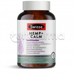 Swisse Hemp+ Calm Integratore per Sonno e Rilassamento Mentale con Olio di Semi di Canapa 60 Capsule Molli