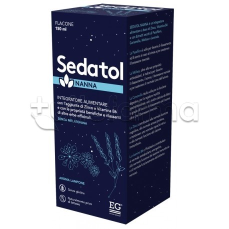 Sedatol Nanna Integratore per Rilassamento e Sonno di Adulti e Bambini 150ml Sedatol Nanna Integratore per Rilassamento e Sonno di Adulti e Bambini 150ml