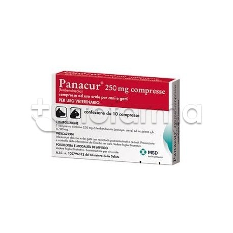 Panacur Farmaco Veterinario per Infezioni Intestinali di Cani e Gatti 10 Compresse Singole