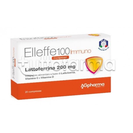 Elleffe 100 Immuno Integratore con Lattoferrina per Sistema Immunitario 20 Compresse