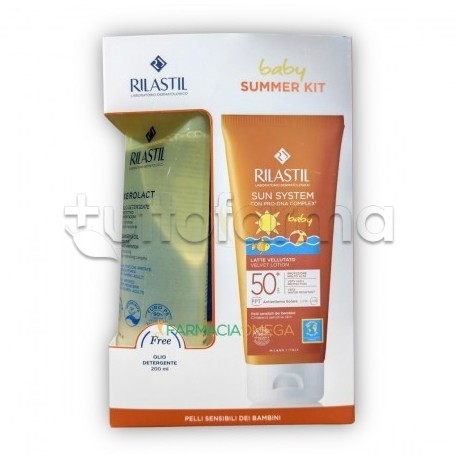 Rilastil Sun System Kit Bambino Protezione Latte Vellutato SPF50+ 200ml + Omaggio Olio Detergente Xerolact 200ml Rilastil Sun System Kit Bambino Protezione Latte Vellutato SPF50+ 200ml + Omaggio Olio Detergente Xerolact 200ml