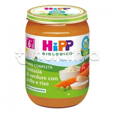 Hipp Fantasia Di Verdure Pappina Pronta con Pollo e Riso 190 gr