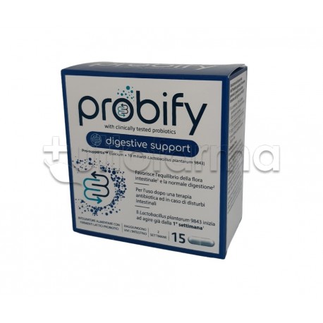 Probify Digestive Support Integratore con Probiotici 15 Capsule