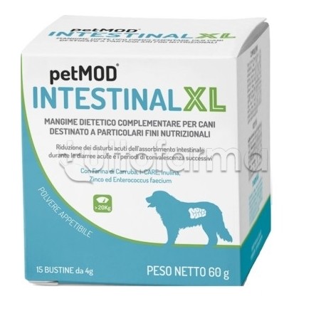 Petmod Intestinal XL Integratore Veterinario per Benessere Intestinale di Cani Oltre i 20Kg 15 Bustine