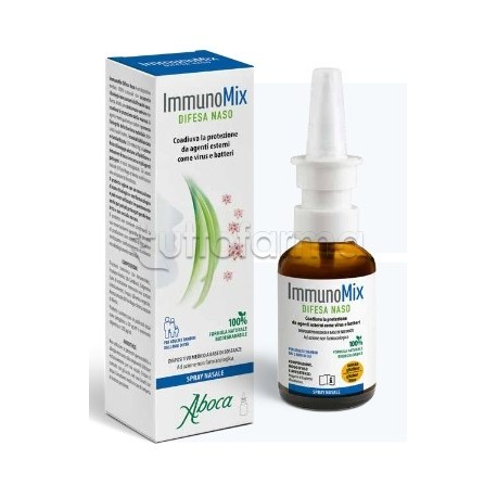 Aboca ImmunoMix Difesa Naso Spray Nasale Portettivo per Adulti e Bambini 30ml