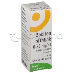 Zaditen Collirio Flacone 5 ml 0,025% per Occhi Allergici ed Arrossati