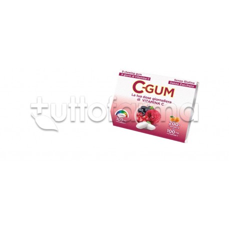 C-Gum Integratore con Vitamina C Gusto Frutti di Bosco 9 Gomme C-Gum Integratore con Vitamina C Gusto Frutti di Bosco 9 Gomme