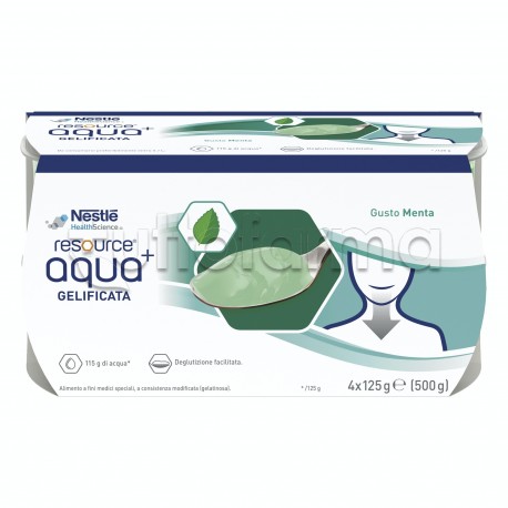 Nestlè Resource Aqua+ Acqua Gelificata Gusto Menta 4X125g
