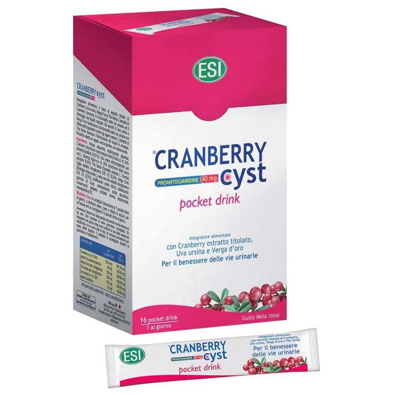 Esi Cranberry Cyst Pocket Drink 16 Bustine Esi Cranberry Cyst Pocket Drink 16 Bustine