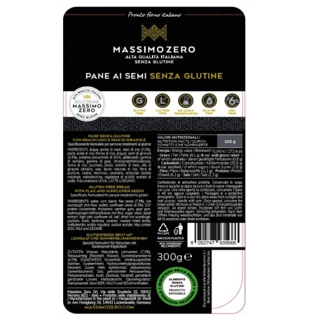 Massimo Zero Pane ai Semi Senza Glutine 300g Massimo Zero Pane ai Semi Senza Glutine 300g