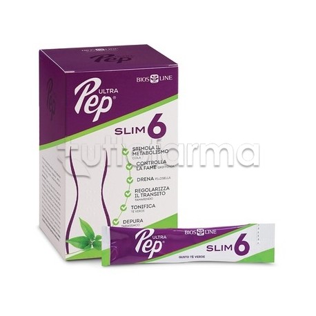 Bios Line Ultra Pep Slim 6 Integratore per Controllo del Peso Gusto The Verde 20 Stick Bios Line Ultra Pep Slim 6 Integratore per Controllo del Peso Gusto The Verde 20 Stick