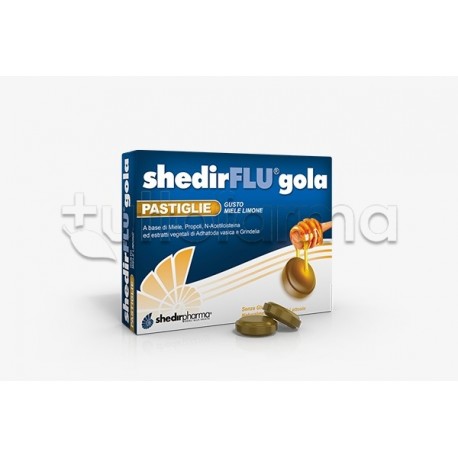 Shedir Shedirflu Gola Integratore per Gola Gusto Miele e Limone 48 Pastiglie