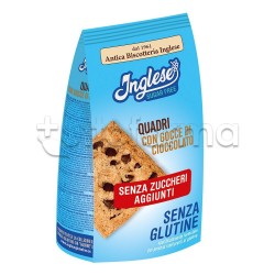 Inglese Biscotti Quadri al Cioccolato Senza Glutine e Senza Zuccheri Aggiunti 300g