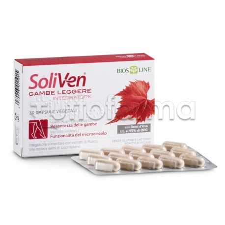 Bios Line Soliven Gambe Leggere Integratore per Microcircolo 30 Capsule Bios Line Soliven Gambe Leggere Integratore per Microcircolo 30 Capsule