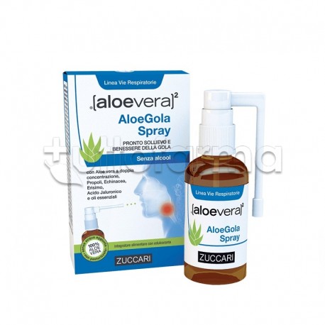 Formato di Zuccari Aloe Vera 2 Aloe Gola Spray per Mal di Gola 30ml Formato di Zuccari Aloe Vera 2 Aloe Gola Spray per Mal di Gola 30ml