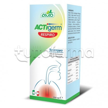 Foto scatolaAVD Actigerm Respiro Balsamico Integratore 250ml Foto scatolaAVD Actigerm Respiro Balsamico Integratore 250ml