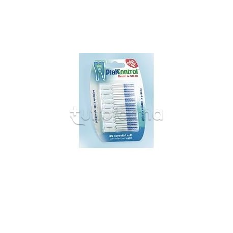 Plakkontrol Brush & Clean Scovolini Monouso in Gomma per Pulizia Interdentale 40 Stick Plakkontrol Brush & Clean Scovolini Monouso in Gomma per Pulizia Interdentale 40 Stick