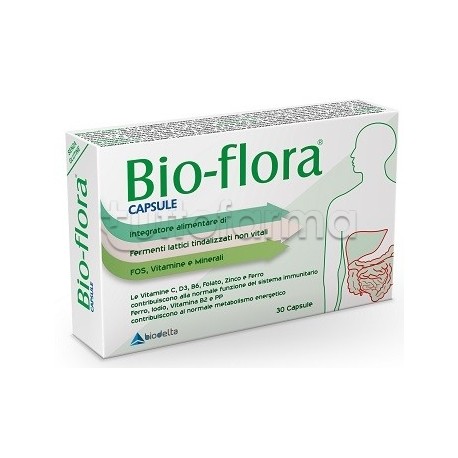 Bioflora Integratore per Flora Intestinale e Difese Immunitarie 30 Capsule Bioflora Integratore per Flora Intestinale e Difese Immunitarie 30 Capsule