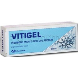 Confezione Vitigel Crema Antigeloni per Protezione e Idratazione da Freddo e Gelo 50ml Confezione Vitigel Crema Antigeloni per Protezione e Idratazione da Freddo e Gelo 50ml