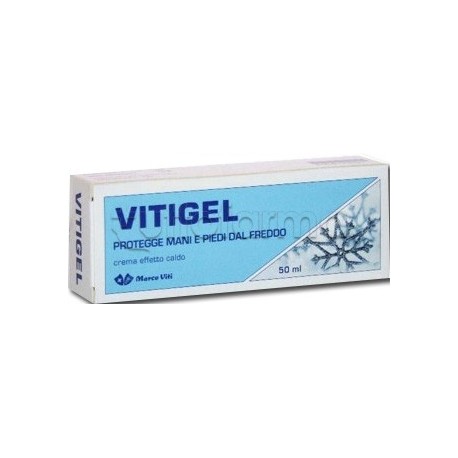 Confezione Vitigel Crema Antigeloni per Protezione e Idratazione da Freddo e Gelo 50ml Confezione Vitigel Crema Antigeloni per Protezione e Idratazione da Freddo e Gelo 50ml