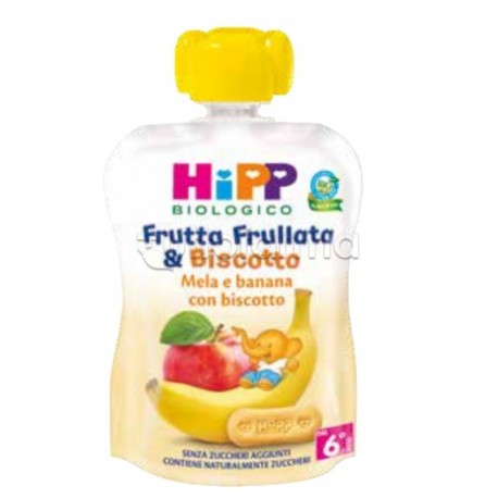 Hipp Biologico Frutta Frullata e Biscotto Mela e Banana con Biscotto 90g