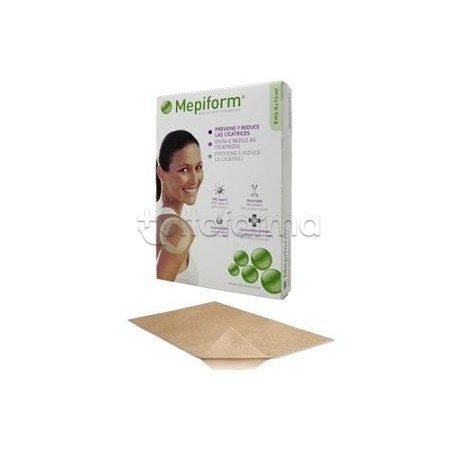 Mepiform Medicazione Atraumatica Per Cicatrici Cheloidi 10x18 cm 5 Pezzi