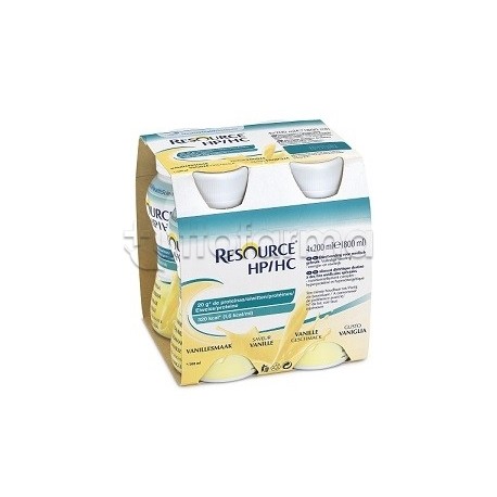 Resource Hp/Hc Vaniglia per Supporto Nutrizionale 4 Bottiglie da 200ml Resource Hp/Hc Vaniglia per Supporto Nutrizionale 4 Bottiglie da 200ml