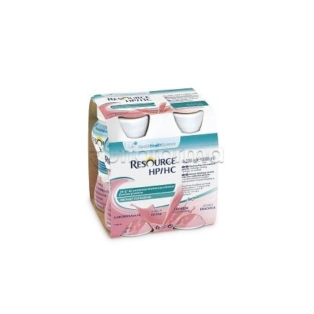 Resource Hp/Hc Fragola per Supporto Nutrizionale 4 Bottiglie da 200ml Resource Hp/Hc Fragola per Supporto Nutrizionale 4 Bottiglie da 200ml
