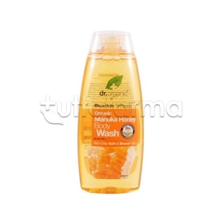 Dr Organic Manuka Honey Body Wash detergente corpo idratante e lenitivo flacone da 250ml Dr Organic Manuka Honey Body Wash detergente corpo idratante e lenitivo flacone da 250ml