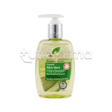 Dr Organic Aloe Vera Handwash Sapone Liquido Mani detergente naturale e idratante 250 ml Dr Organic Aloe Vera Handwash Sapone Liquido Mani detergente naturale e idratante 250 ml