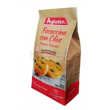 Agluten Focaccina Olive snack senza glutine con olive 100 g (2 focaccine) Agluten Focaccina Olive snack senza glutine con olive 100 g (2 focaccine)