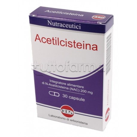 Kos Acetilcisteina Integratore per Vie Respiratorie 30 Capsule Kos Acetilcisteina Integratore per Vie Respiratorie 30 Capsule