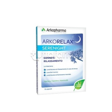 Arkorelax Serenight integratore per il sonno con valeriana e L-triptofano 15 capsule Arkorelax Serenight integratore per il sonno con valeriana e L-triptofano 15 capsule