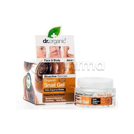 Dr. Organic Snail Gel Bava di Lumaca per Rigenerazione e Idratazione Viso e Corpo 50 ml