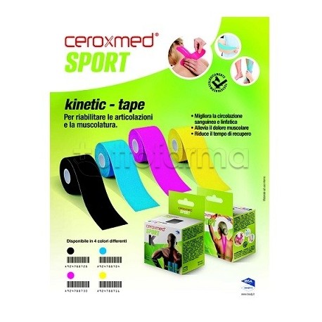 Ceroxmed Sport Kinetic Tape Blu per Supporto Muscolare 1 Pezzo Ceroxmed Sport Kinetic Tape Blu per Supporto Muscolare 1 Pezzo