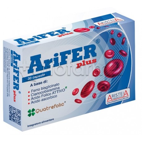 Arifer Plus per Formazione Globuli Rossi 30 Capsule Arifer Plus per Formazione Globuli Rossi 30 Capsule