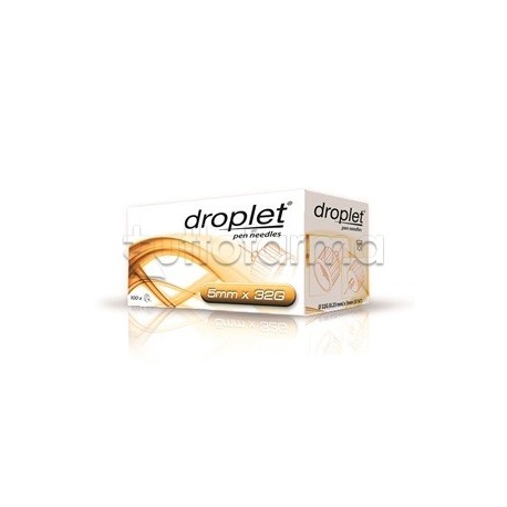 Ago per penna da insulina Droplet per somministrazione sicura e indolore 100 aghi 32G 5mm Ago per penna da insulina Droplet per somministrazione sicura e indolore 100 aghi 32G 5mm